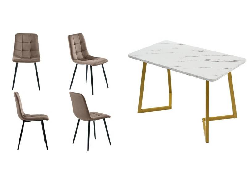 Gotagee Essgruppe Esszimmertisch-Set(5-tlg) Esstisch 68 x 117cm mit 4 Stühlen Sitzgruppe von Gotagee