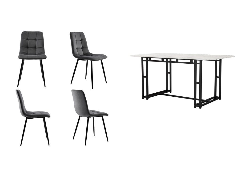 Gotagee Essgruppe Esszimmertisch-Set(5-tlg) Esstisch 70 x 120cm mit 4 Stühlen Sitzgruppe von Gotagee