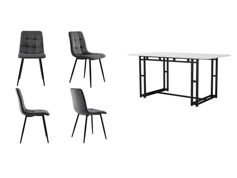 Gotagee Essgruppe Esszimmertisch-Set(5-tlg) Esstisch 70 x 120cm mit 4 Stühlen Sitzgruppe von Gotagee
