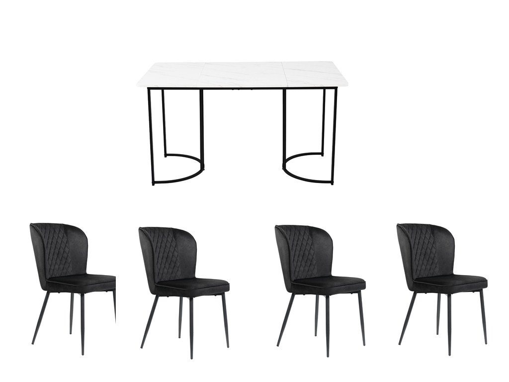 Gotagee Essgruppe Esszimmertisch-Set(5-tlg) Esstisch 80 x 140cm mit 4 Stühlen Sitzgruppe von Gotagee