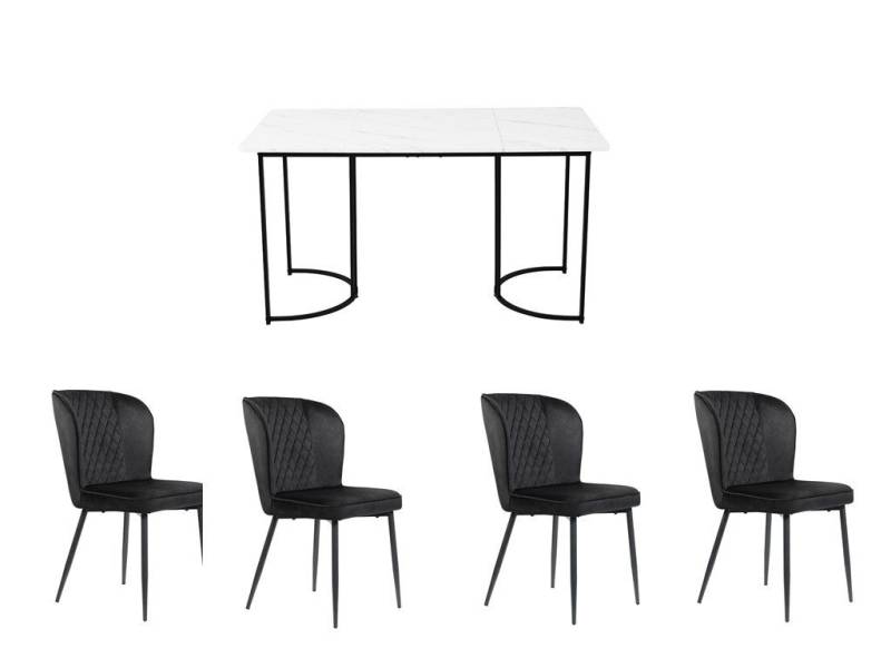 Gotagee Essgruppe Esszimmertisch-Set(5-tlg) Esstisch 80 x 140cm mit 4 Stühlen Sitzgruppe von Gotagee