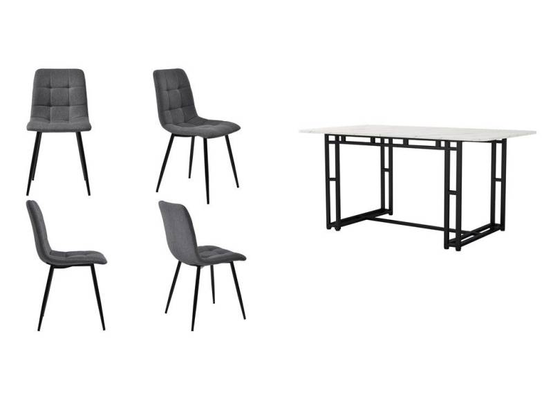 Gotagee Essgruppe Esszimmertisch-Set(5-tlg) Esstisch 80 x 140cm mit 4 Stühlen Sitzgruppe von Gotagee