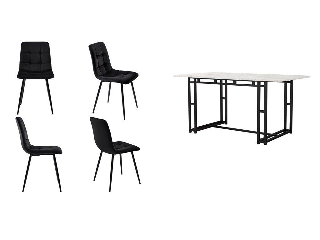 Gotagee Essgruppe Esszimmertisch-Set(5-tlg) Esstisch 80 x 140cm mit 4 Stühlen Sitzgruppe von Gotagee