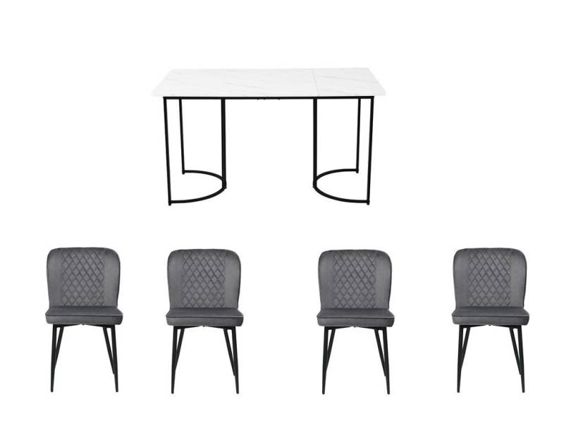 Gotagee Essgruppe Esszimmertisch-Set(5-tlg) Esstisch 80 x 140cm mit 4 Stühlen Sitzgruppe von Gotagee