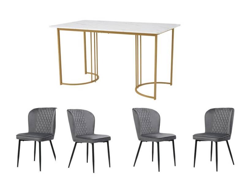 Gotagee Essgruppe Esszimmertisch-Set(5-tlg) Esstisch 80 x 140cm mit 4 Stühlen Sitzgruppe von Gotagee