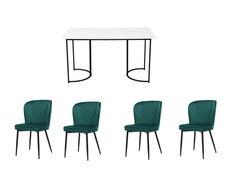 Gotagee Essgruppe Esszimmertisch-Set(5-tlg) Esstisch 80 x 140cm mit 4 Stühlen Sitzgruppe von Gotagee