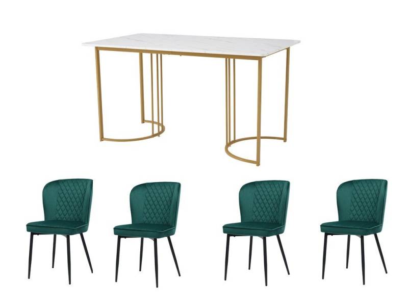 Gotagee Essgruppe Esszimmertisch-Set(5-tlg) Esstisch 80 x 140cm mit 4 Stühlen Sitzgruppe von Gotagee