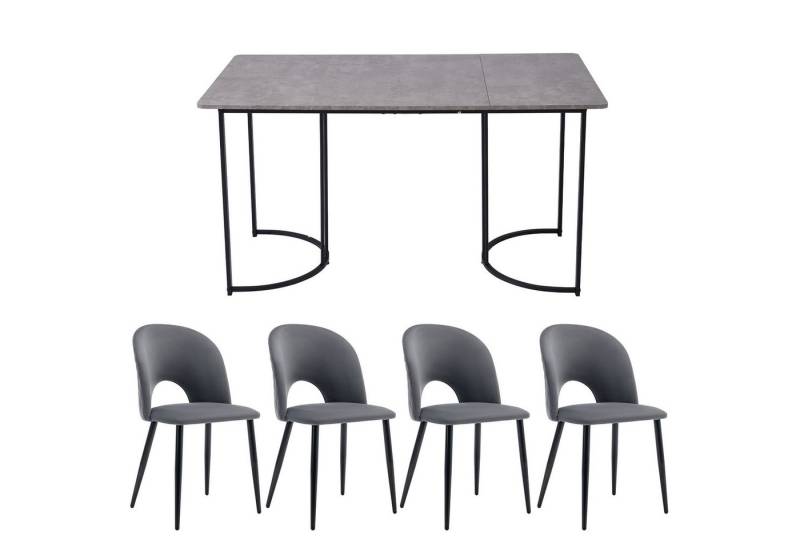 Gotagee Essgruppe Küchentisch Set (5-tlg) Esstisch 140×80cm mit 4 Stühlen Sitzgruppe von Gotagee