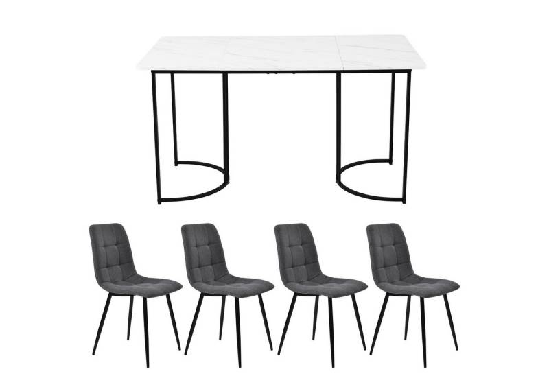 Gotagee Essgruppe Küchentisch Set (5-tlg) Esstisch 140×80cm mit 4 Stühlen Sitzgruppe von Gotagee