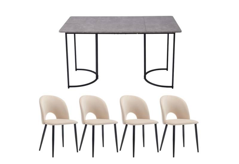 Gotagee Essgruppe Küchentisch Set (5-tlg) Esstisch 140×80cm mit 4 Stühlen Sitzgruppe von Gotagee