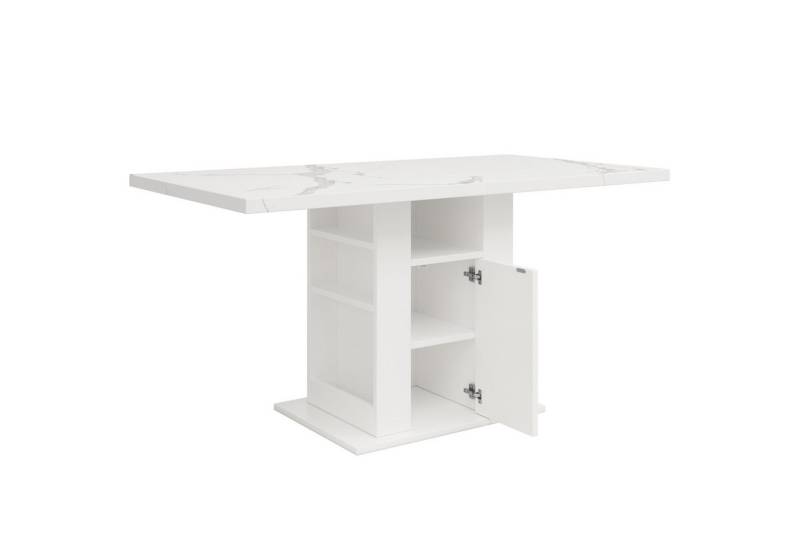 Gotagee Esstisch Küchentisch 140×75×75 cm Anrichte Ablagetisch mit Stauraum Sofatisch, dreistufiger Stauraum-Esstisch für Küche und Wohnzimmer von Gotagee