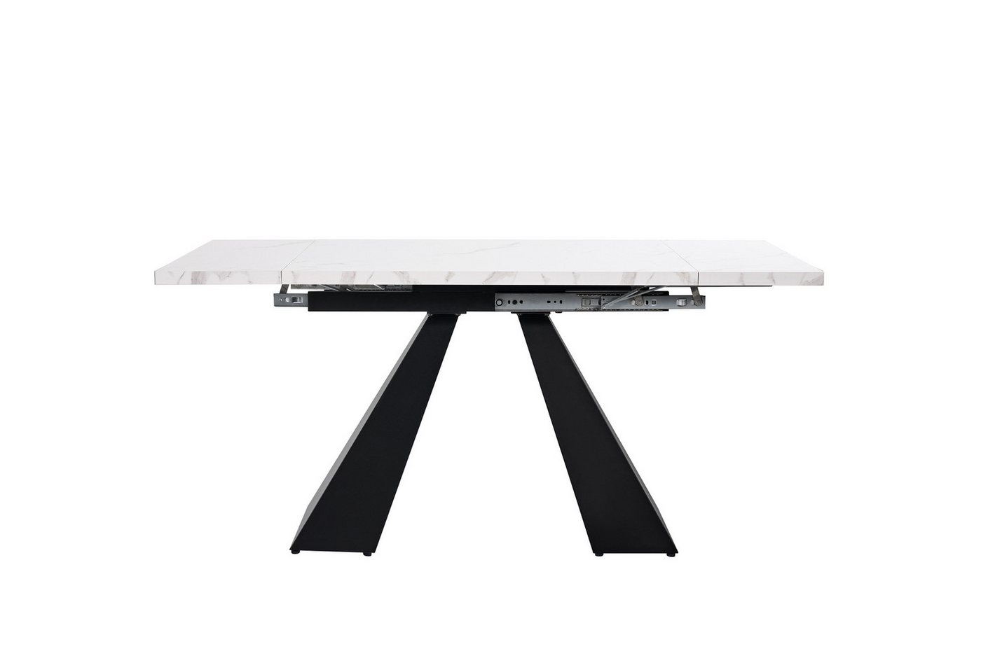 Gotagee Esstisch Teleskoptisch 99-159×74cm Teleskop-Küchentisch Couchtisch Teetisch, Weißer Tischplatte mit Säulenbeinen. von Gotagee