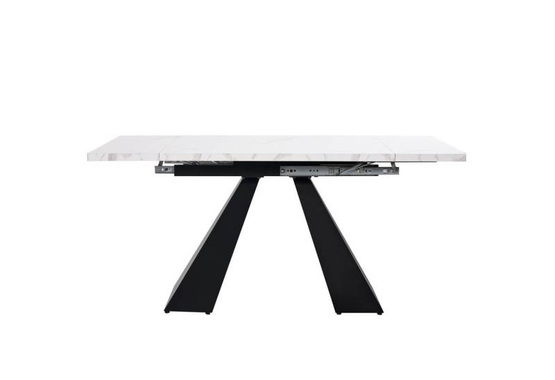 Gotagee Esstisch Teleskoptisch 99-159×74cm Teleskop-Küchentisch Couchtisch Teetisch, Weißer Tischplatte mit Säulenbeinen. von Gotagee
