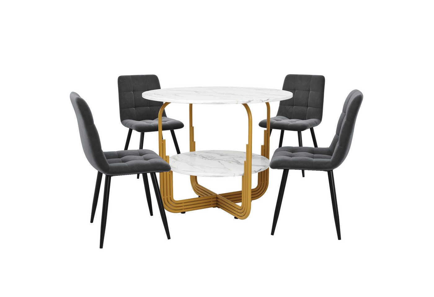 Gotagee Esszimmer-Set Esstisch Set 5-teilig Esstisch-Set mit 4 Stühlen Esszimmerstühle von Gotagee