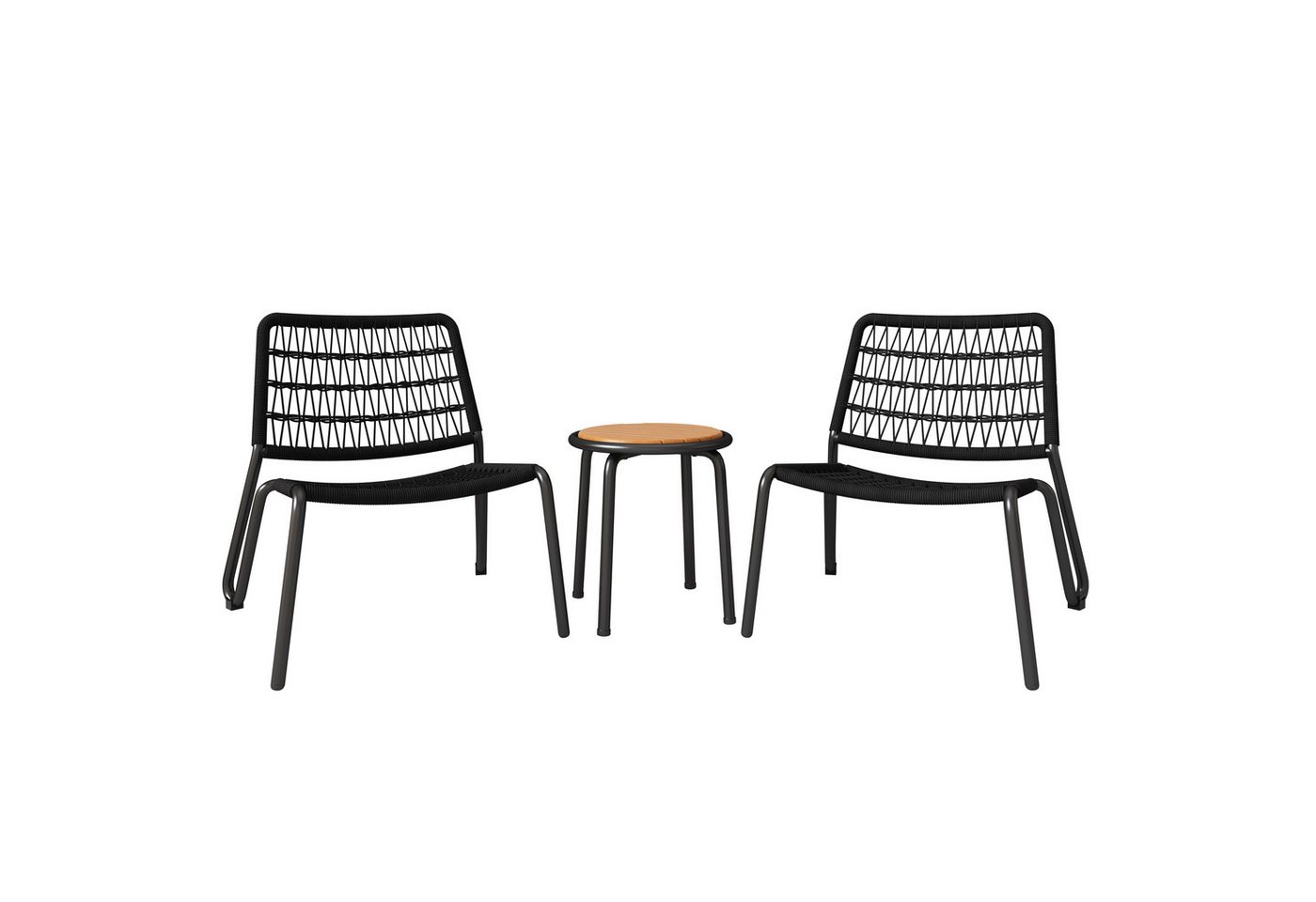 Gotagee Esszimmerstuhl Bistro-Set 3-teilig Balkonmöbel-Set Stühle handgeflochtenes Seil Gotagee Esszimmerstuhl Bistro-Set 3-teilig Balkonmöbel-Set Stühle handgeflochtenes Seil von Gotagee