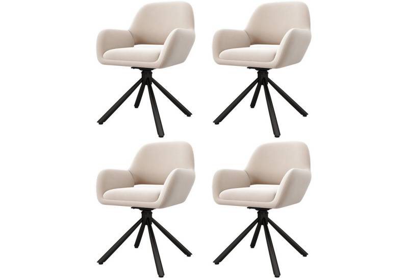 Gotagee Esszimmerstuhl Drehbar Samt Mit Handläufe Modern schlicht Wohnzimmerstuhl Beige von Gotagee