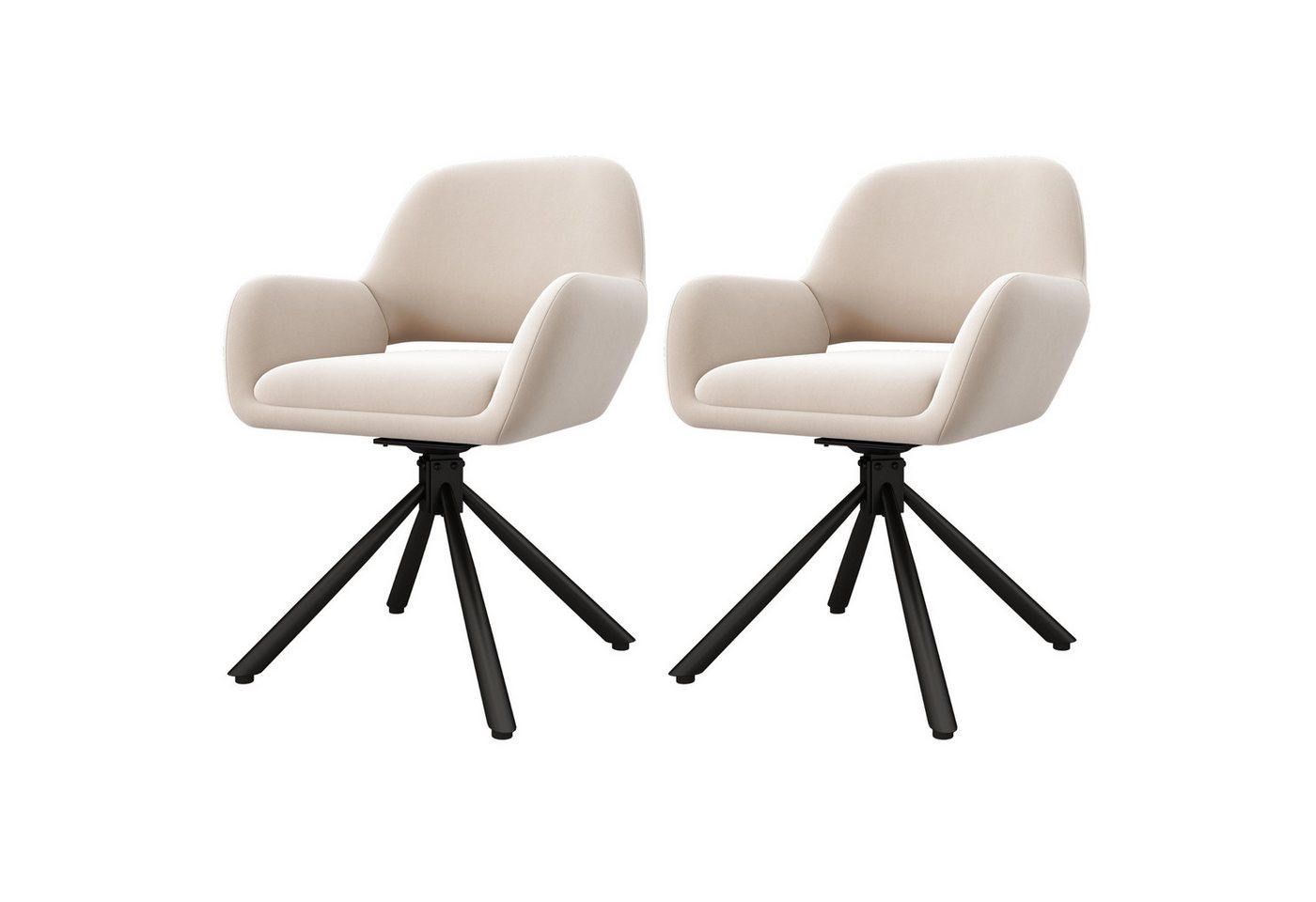 Gotagee Esszimmerstuhl Drehbar Samt Mit Handläufe Modern schlicht Wohnzimmerstuhl Beige von Gotagee
