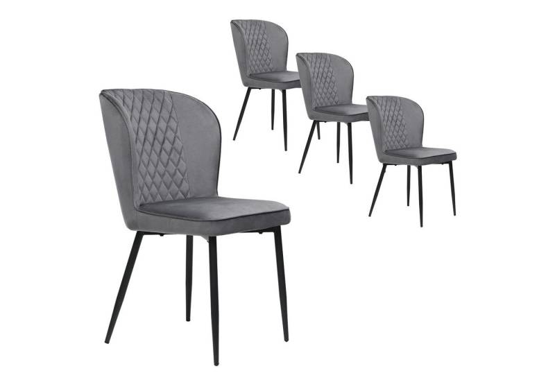 Gotagee Esszimmerstuhl Einzelstuhl Polsterstuhl Sitzfläche aus Samt modern Wohnzimmerstuhl, Stuhl mit Rückenlehne,Sitzfläche aus Samt Gestell aus Metall von Gotagee