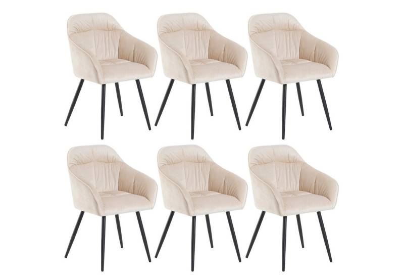 Gotagee Esszimmerstuhl Esszimmerstuhl Stuhlset Samt Küchenstuhl Wohnzimmerstuhl Beige Sessel, Verstellbare Vorderbeine des Stuhls, mit Armlehne Samt von Gotagee