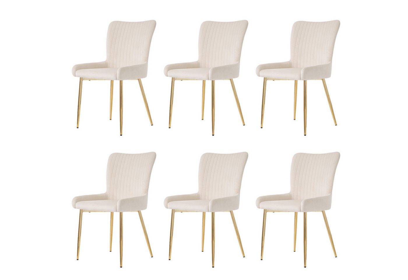 Gotagee Esszimmerstuhl Luxuriöser Samt-Esszimmerstuhl mit vier goldfarbenen Gotagee Esszimmerstuhl Luxuriöser Samt-Esszimmerstuhl mit vier goldfarbenen von Gotagee