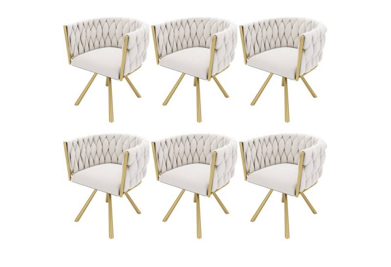 Gotagee Esszimmerstuhl Samt Loungesessel Wohnzimmerstühle Freizeit-Drehstuhl Stuhl-Set von Gotagee