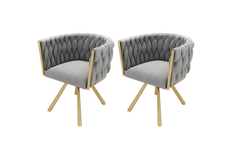 Gotagee Esszimmerstuhl Samt Loungesessel Wohnzimmerstühle Freizeit-Drehstuhl Stuhl-Set von Gotagee