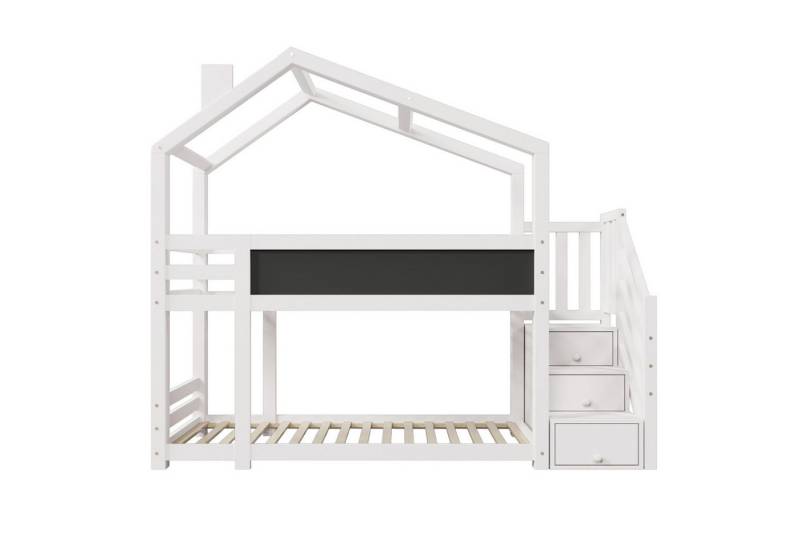 Gotagee Etagenbett Multifunktionsbett Kinderbett 90x200cm Hausgestaltung Weiß Doppelbett von Gotagee