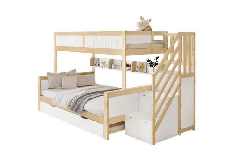 Gotagee Etagenbett Kinderbett mit Rollbett Kleiderschrank Holzbett Gitter Doppelbett von Gotagee