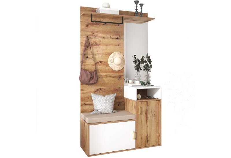 Gotagee Garderoben-Set Wohnzimmermöbel Garderobenset mit Spiegel, Schuhschrank Flurschrank Gotagee Garderoben-Set Wohnzimmermöbel Garderobenset mit Spiegel, Schuhschrank Flurschrank von Gotagee