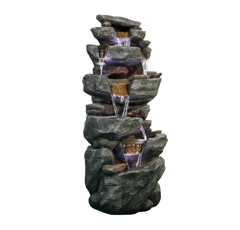 Gotagee Gartenbrunnen 103cm Springbrunnen mit LED Brunnen in Steinoptik Mehrschichtbrunnen Gotagee Gartenbrunnen 103cm Springbrunnen mit LED Brunnen in Steinoptik Mehrschichtbrunnen von Gotagee