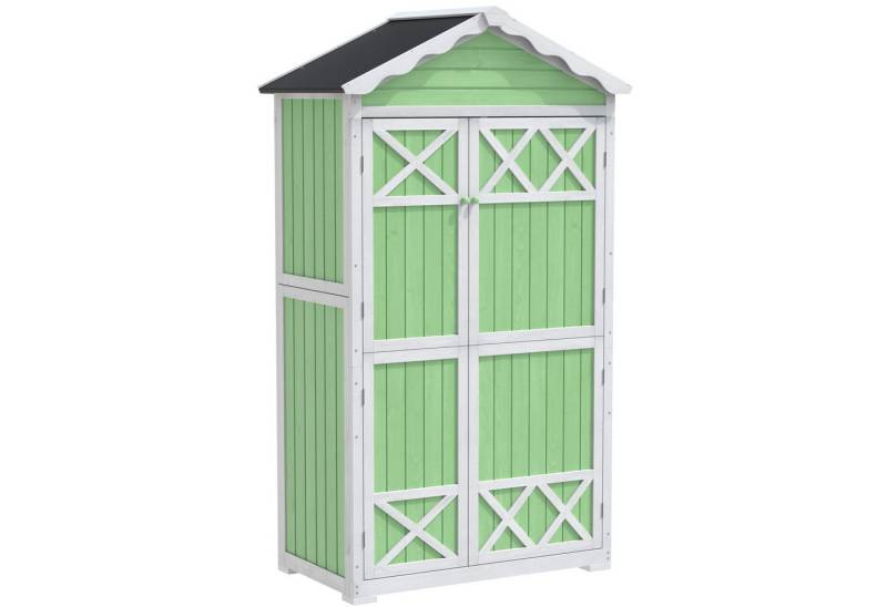 Gotagee Gartenhaus Holz Gartenmöbel Aufbewahrungsschuppen Balkonschrank Geräteschuppen, für Garten, Terrasse, verblassungsfrei, wetterfest 93x45x179 cm von Gotagee