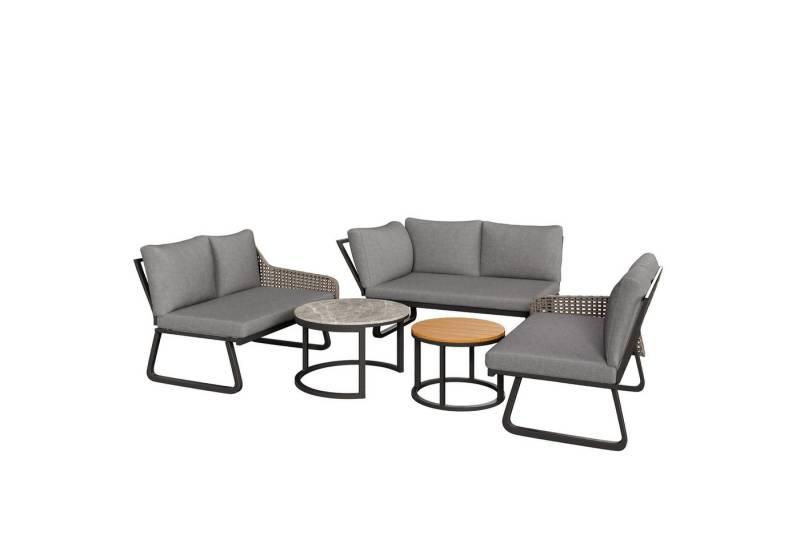 Gotagee Gartenlounge-Set Garten-Freizeitstuhl-Set Outdoor-Freizeit-Set Rattan-Bastelmöbel grau, Gartenmöbel-Set für 6-7 Personen von Gotagee