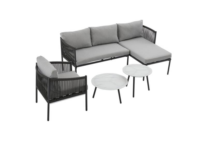 Gotagee Gartenlounge-Set Gartenmöbel-Set Gartenlounge Gartensitzgruppe Stuhlset Freizeitmöbel, geflochtenes Seilhandwerk, geeignet für den Außenbereich des Hauses von Gotagee