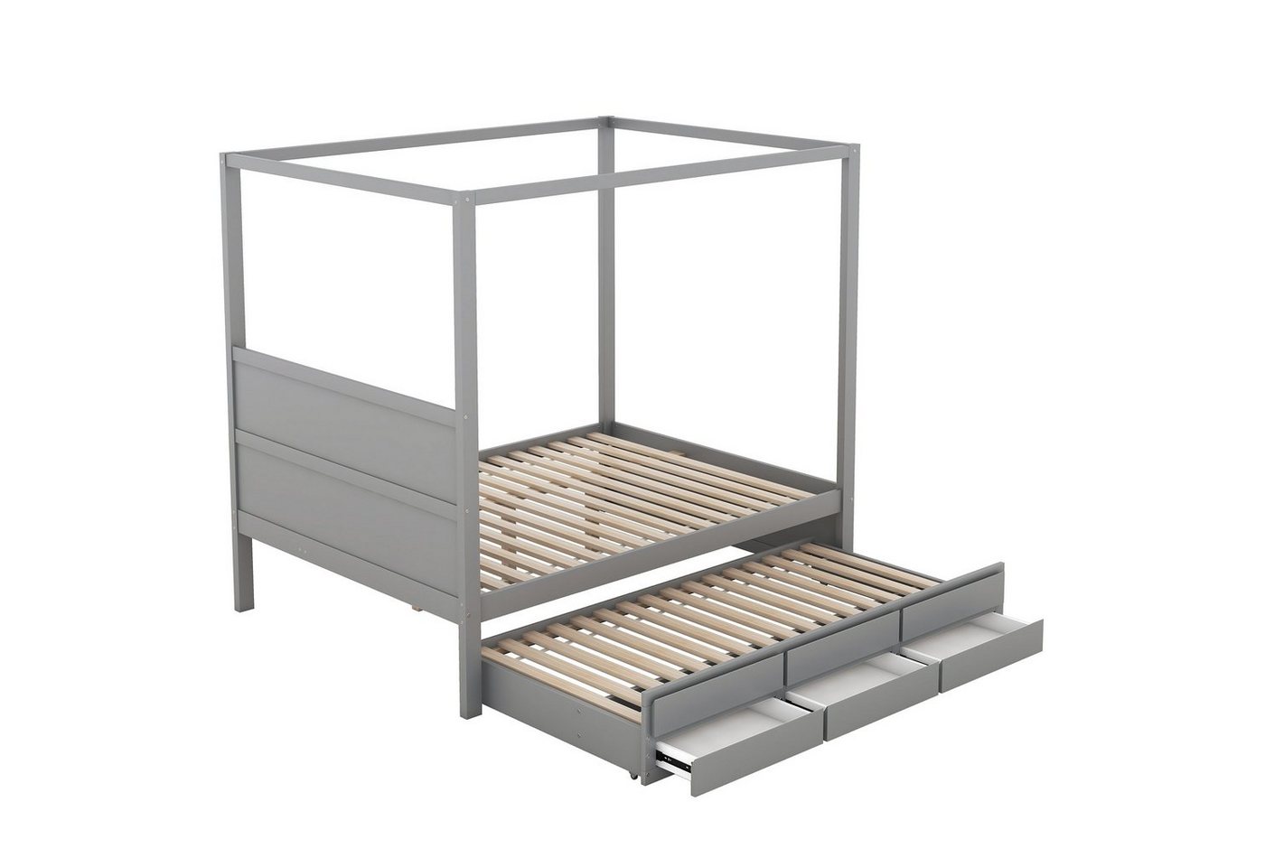 Gotagee Himmelbett Himmelbett Ausziehbarem Einzelbett 3 Ablagefächern 140x200 Doppelbett von Gotagee