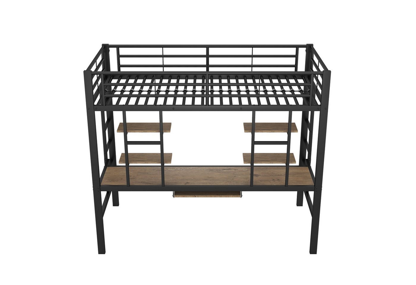 Gotagee Hochbett 90x200 Metallbett mit Schreibtisch+2 Bücherregalen Einzelbett Hochbett von Gotagee