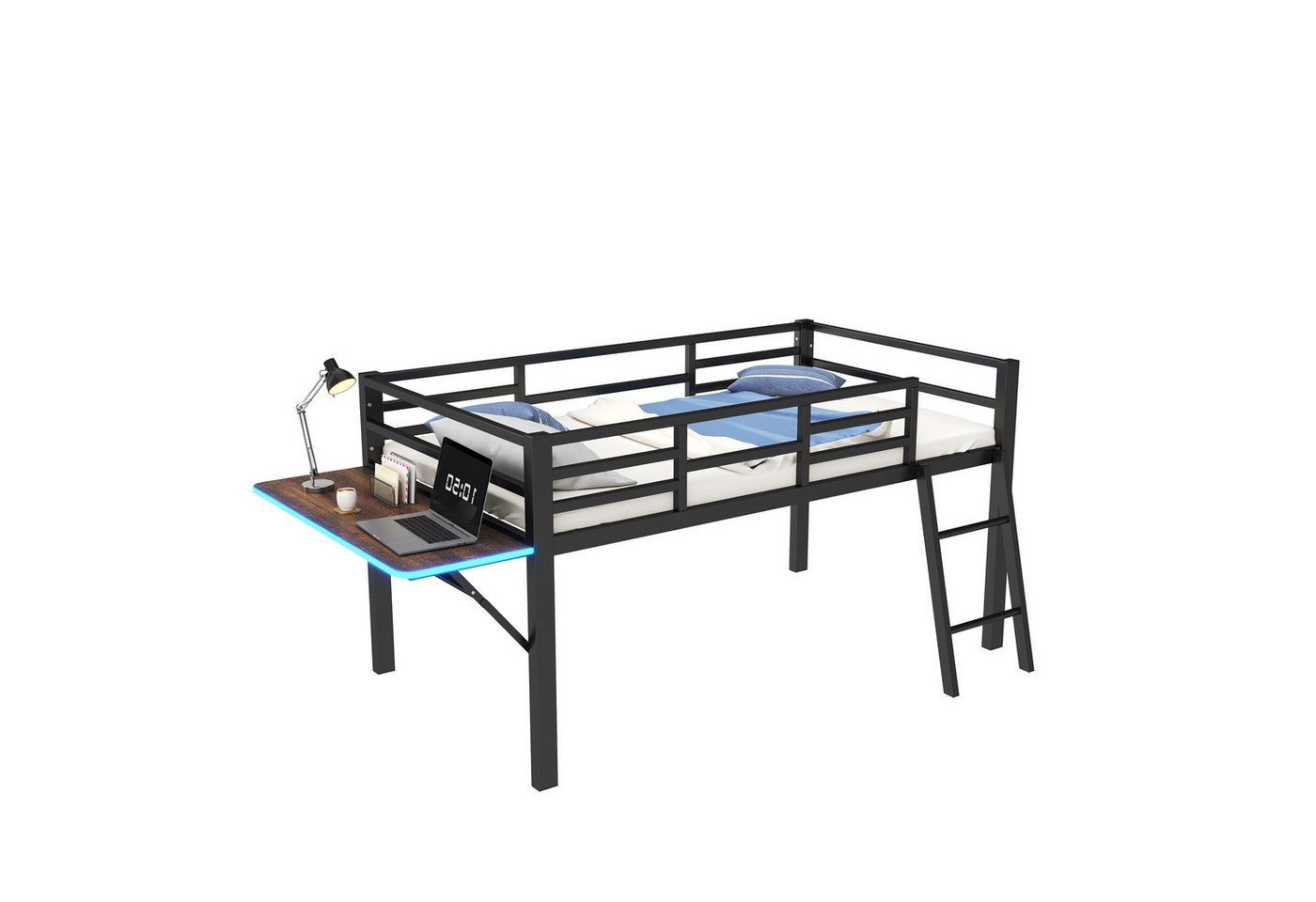 Gotagee Hochbett Flachbett Metallbett Einzelbett Jugendbett Leiter Schreibtisch LED Gotagee Hochbett Flachbett Metallbett Einzelbett Jugendbett Leiter Schreibtisch LED von Gotagee