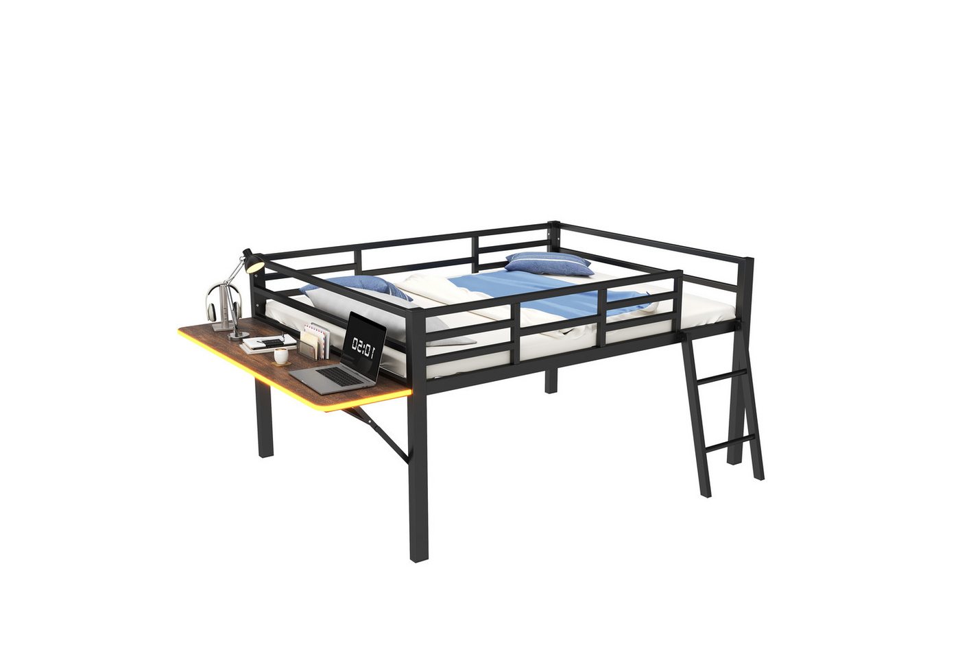 Gotagee Hochbett Flachbett Metallbett Einzelbett Jugendbett Leiter Schreibtisch LED Gotagee Hochbett Flachbett Metallbett Einzelbett Jugendbett Leiter Schreibtisch LED von Gotagee