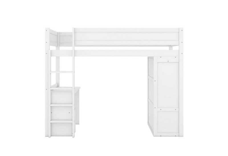 Gotagee Hochbett Jugendbett 90x200cm vielseitiges Kinderbett Kleiderschrank Schubladen von Gotagee