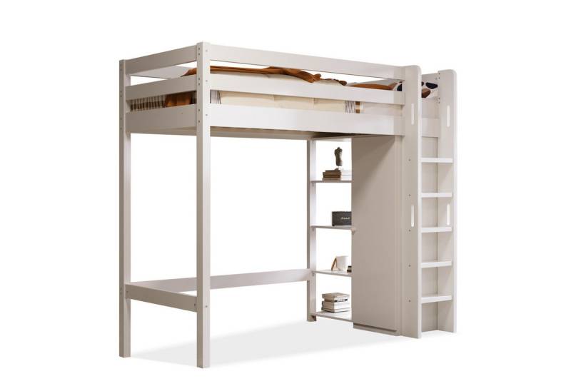 Gotagee Hochbett Kinderbett Einzelbett Multifunktionsbett mit Kleiderschrank 6 Regalen von Gotagee