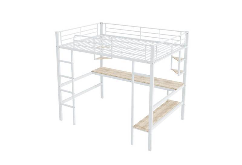 Gotagee Hochbett Kinderbett Eisenbett 140x200cm Jugendbett mit Schreibtisch Metallbett von Gotagee