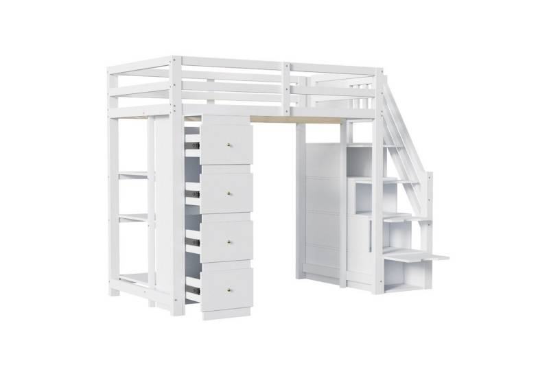 Gotagee Hochbett Kinderbett Jugendbett Multifunktionales holzbett mit Kommode von Gotagee