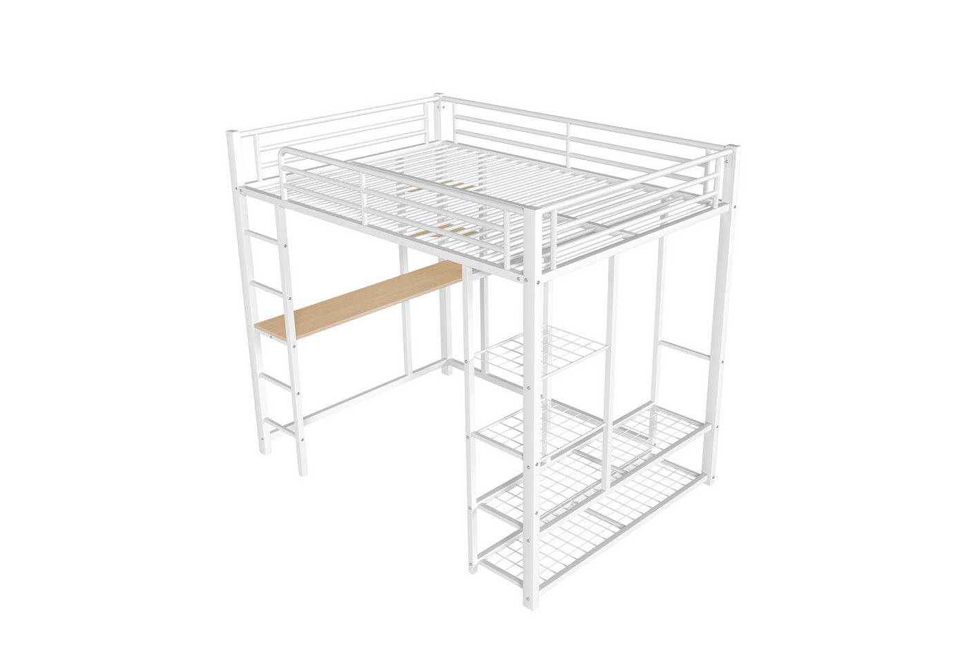 Gotagee Hochbett Metallbett Einzelbett Kinderbett mit Tisch einfachen Kleiderbügeln Gotagee Hochbett Metallbett Einzelbett Kinderbett mit Tisch einfachen Kleiderbügeln von Gotagee