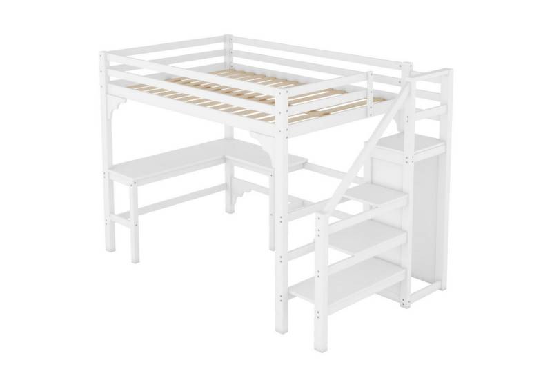 Gotagee Hochbett Multifunktionsbett Kinderbett Einzelbett mit Tabelle Kleiderschrank von Gotagee