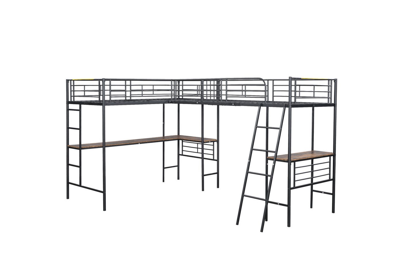 Gotagee Hochbett zwei Etagenbetten Tisch Jugendbett Doppelbett Metallbett 90x200 cm von Gotagee