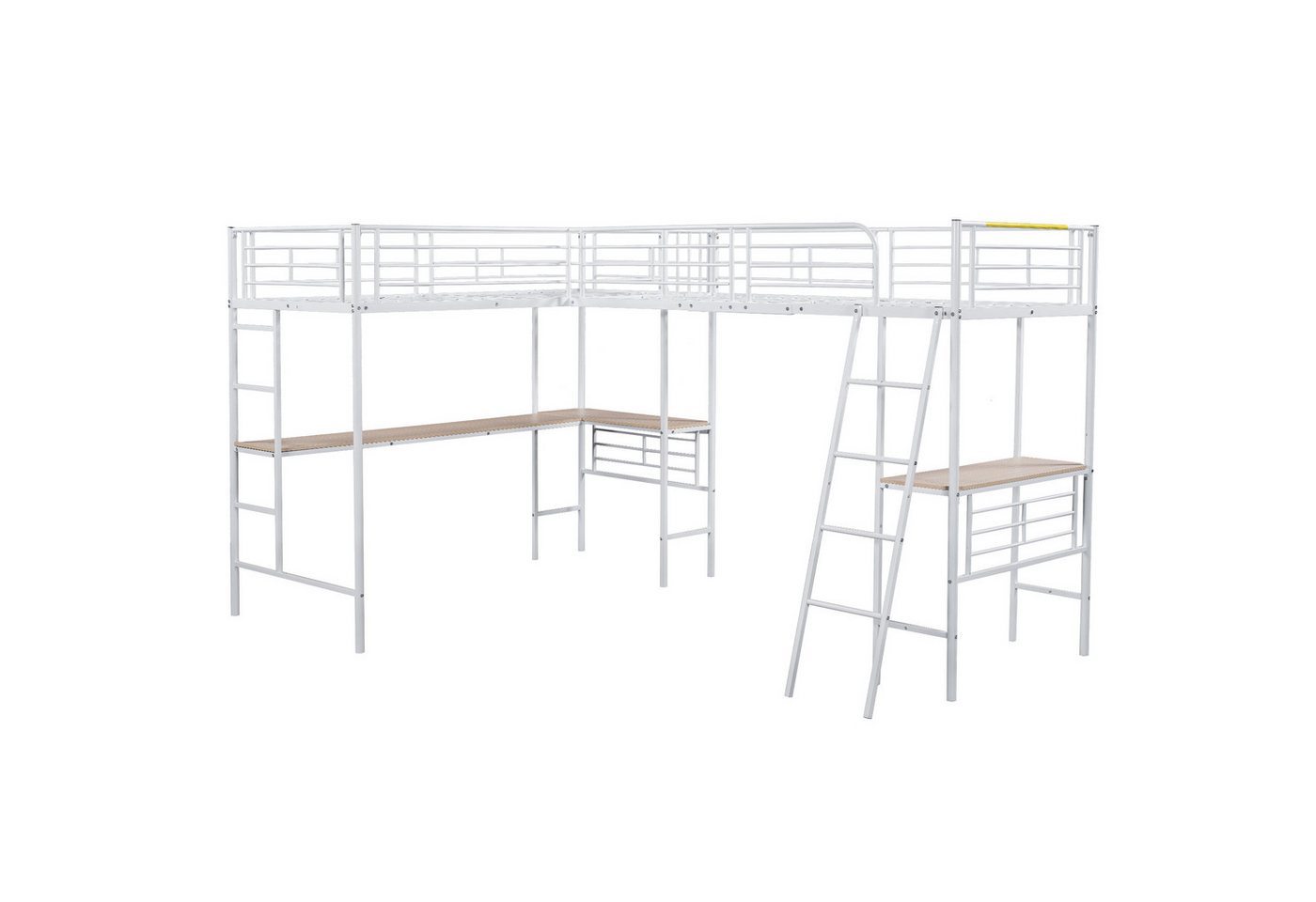 Gotagee Hochbett zwei Etagenbetten Tisch Jugendbett Doppelbett Metallbett 90x200 cm von Gotagee