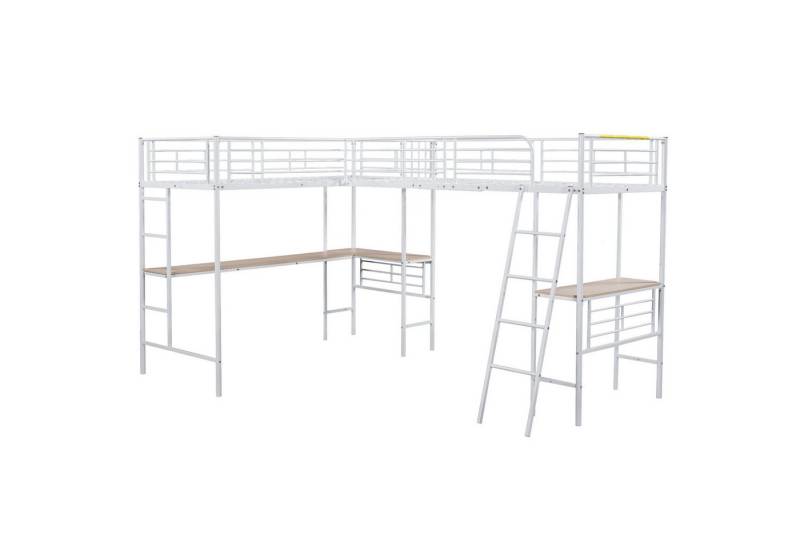 Gotagee Hochbett zwei Etagenbetten Tisch Jugendbett Doppelbett Metallbett 90x200 cm von Gotagee