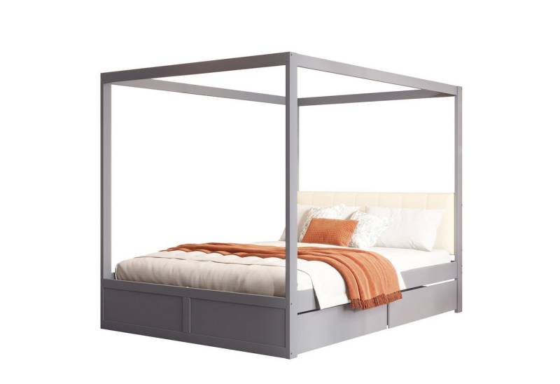 Gotagee Holzbett Himmelbett 140x200cm Schubladen Funktionsbett Doppelbett Kinderbett, mit großen Schubladen und weicher Rückenlehne Gotagee Holzbett Himmelbett 140x200cm Schubladen Funktionsbett Doppelbett Kinderbett, mit großen Schubladen und weicher Rückenlehne von Gotagee