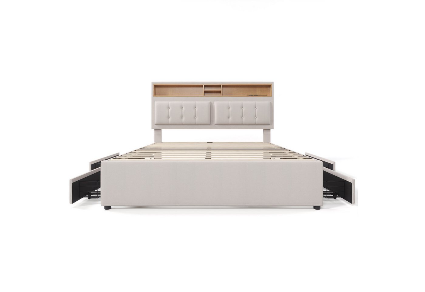 Gotagee Jugendbett Doppelbett Polsterbett Flaches Bett Stauraumbett Multifunktionsbett, mit 4 Schubladen& USB C Steckdose Gotagee Jugendbett Doppelbett Polsterbett Flaches Bett Stauraumbett Multifunktionsbett, mit 4 Schubladen& USB C Steckdose von Gotagee