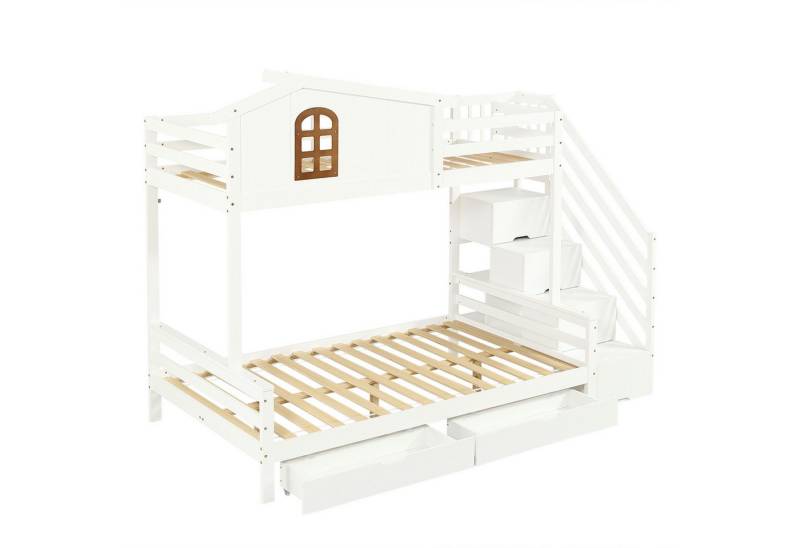 Gotagee Kinderbett 120x200cm Etagenbett mit Schubladen Doppelbett Holzbett Jugendbett, Eck-Leiterschrank, Stabile Lattenroste Gotagee Kinderbett 120x200cm Etagenbett mit Schubladen Doppelbett Holzbett Jugendbett, Eck-Leiterschrank, Stabile Lattenroste von Gotagee