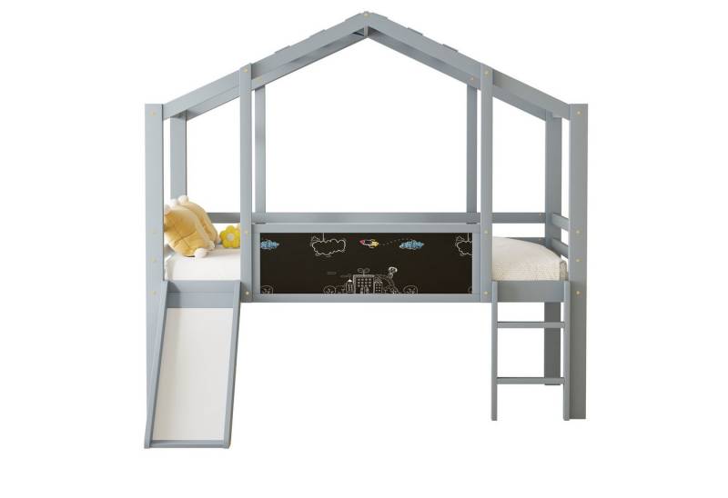 Gotagee Kinderbett 90x200cm Massivholzbett Einzelbett Hochbett mit Sicherheitsrutsche von Gotagee